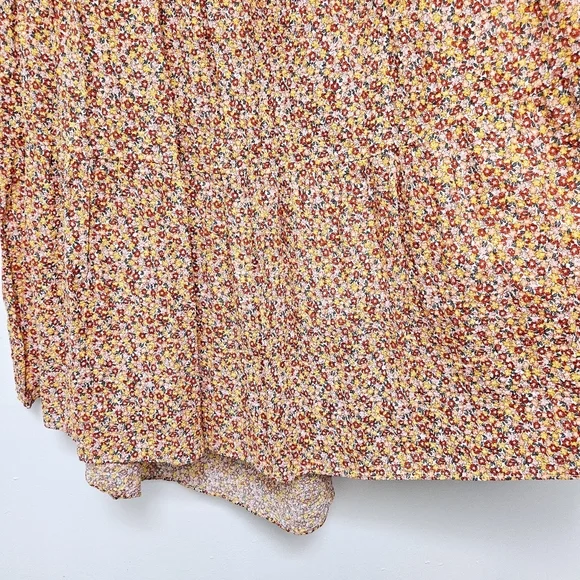 Mink Pink Sz M  Morwell Smocked Bishops Sleeve Floral Midi Flowy Summer Dress - Picture 7 of 12